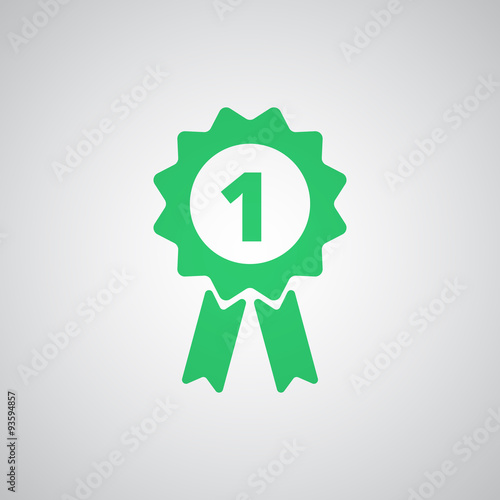 Flat green Prize Ribbon icon