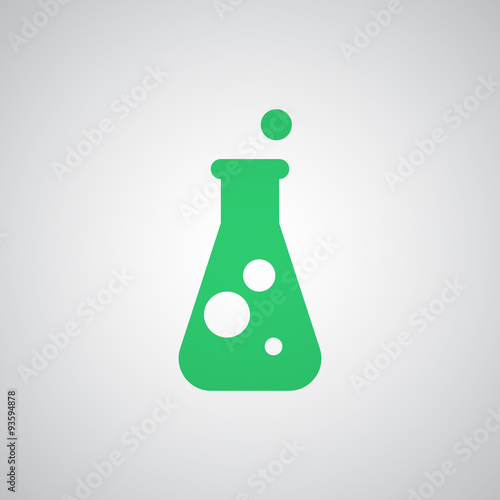 Flat green Conical Flask icon