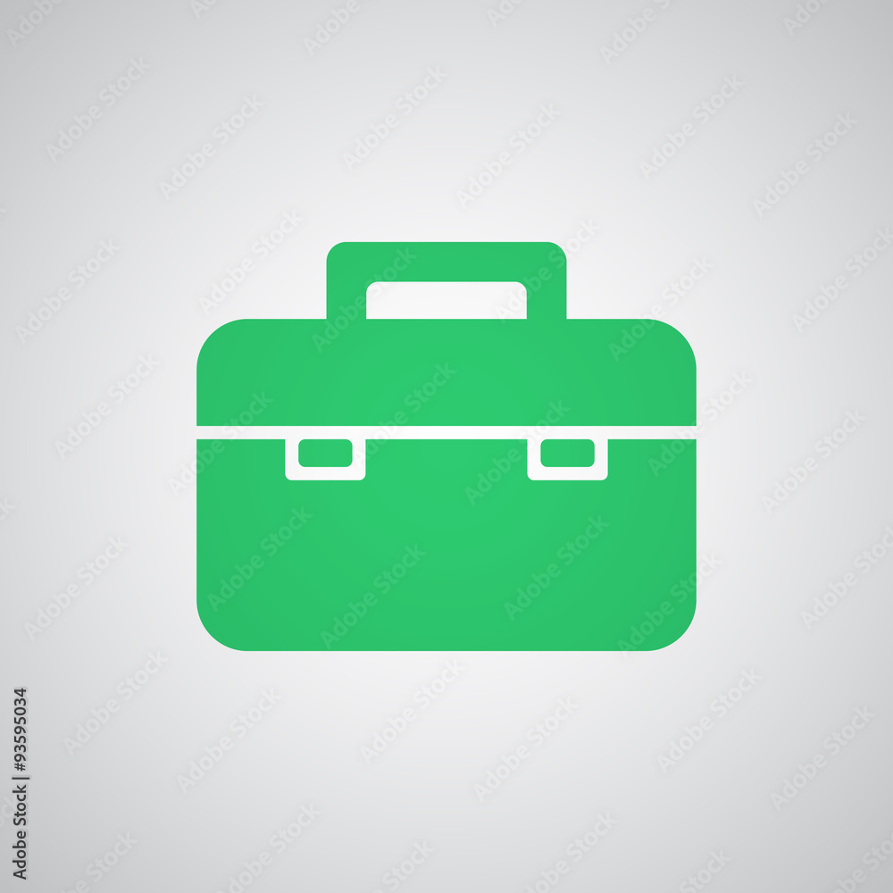 Flat green Briefcase icon Flat green Briefcase icon