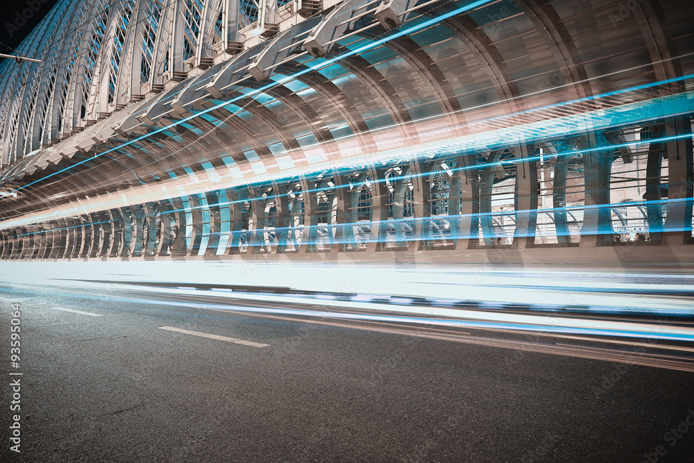 Fototapeta premium City road ironbridge of night scene