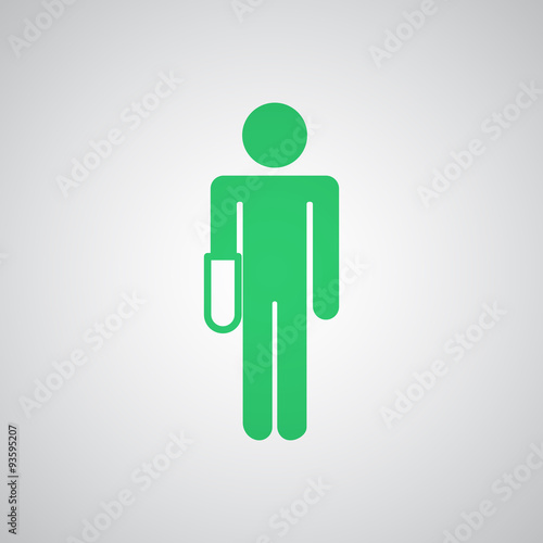 Flat green Hand icon