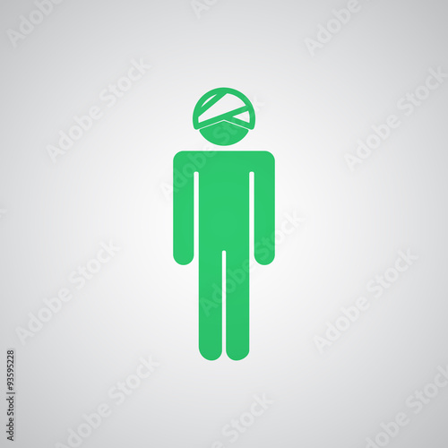 Flat green Head icon