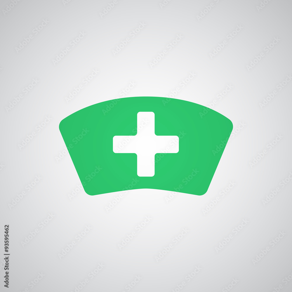 Obraz premium Flat green Nurse icon