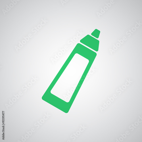 Flat green Baby Bottle icon