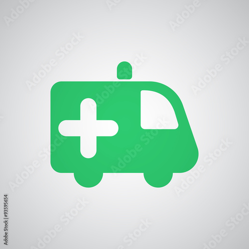 Flat green Ambulance icon