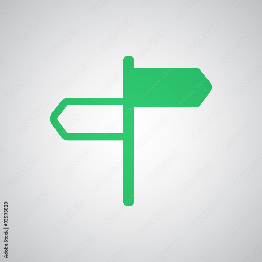 Obraz premium Flat green Road Signs icon