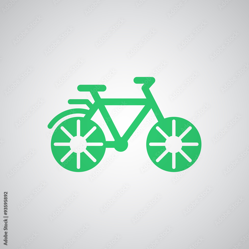 Flat green Bicycle icon Flat green Bicycle icon