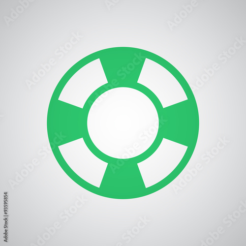 Flat green Life Buoy icon