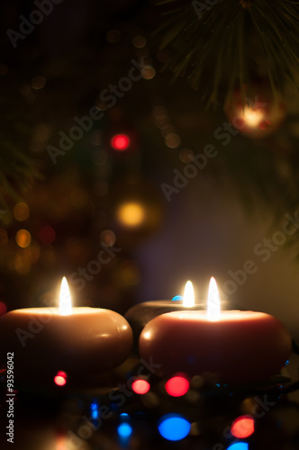 Three Christmas candles