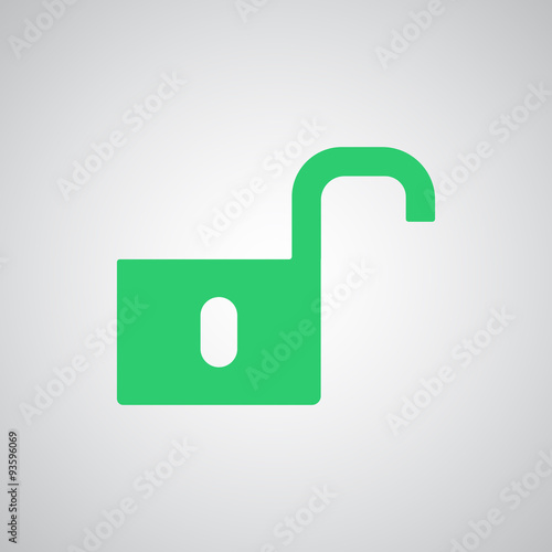Flat green Unlock icon