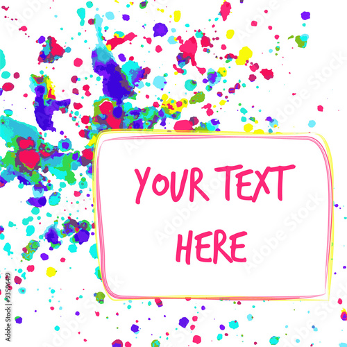 Colorful watercolor background for greeting card with space for your text.