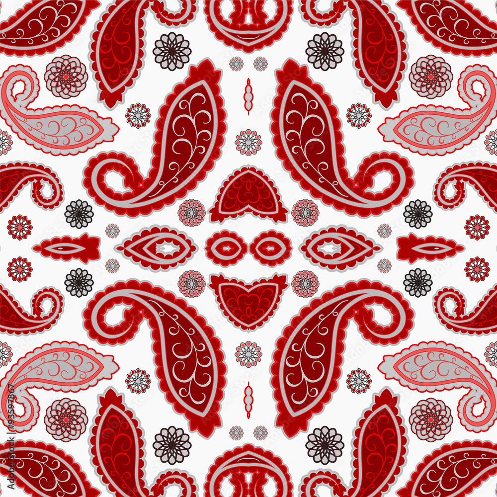 Fototapeta premium vector seamless texture with paisleyr. ethnic seamless pattern.