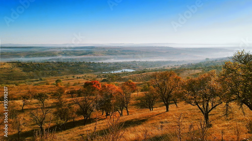Autumn Foggy landscape