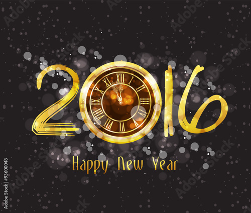 Happy New Year 2016 - Old clock