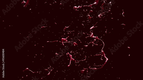 Falling Drops. Ketchup, Blood, Red Paint.