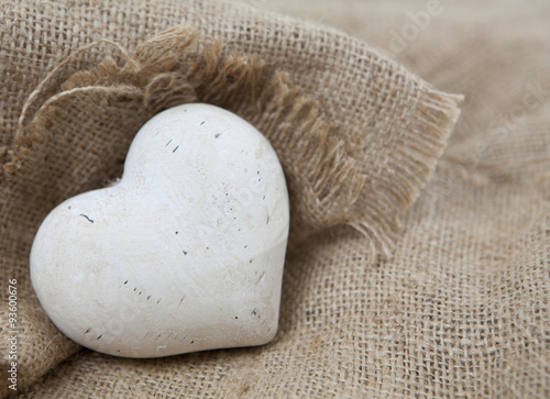 Canvas Print cœur en pierre sur toile de lin