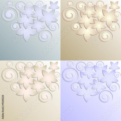 Floral pattern light blue, light beige