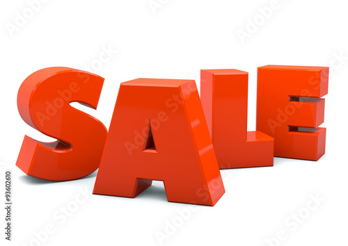 bright red sale 3d text