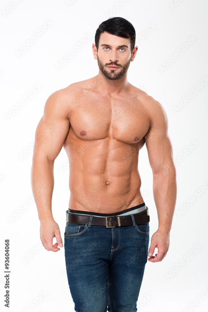 Happy athletic man with muscular torso Happy athletic man with muscular torso