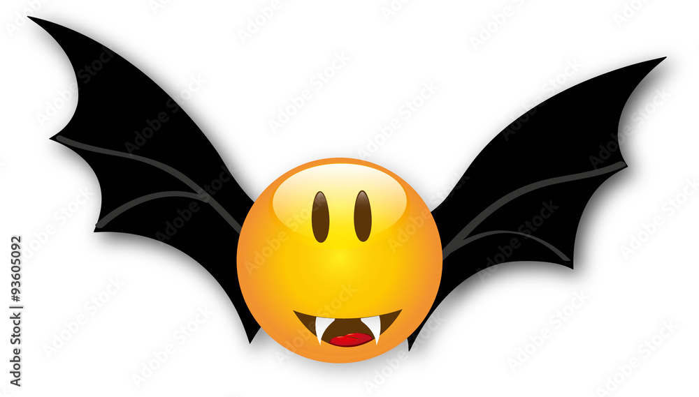 fliegender Vampir Smiley Halloween Fledermaus Stock Vector | Adobe ...