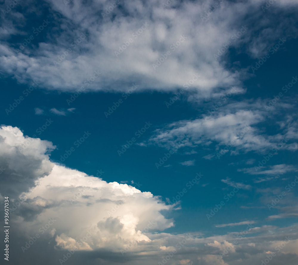 White clouds in a blue fantastic sky