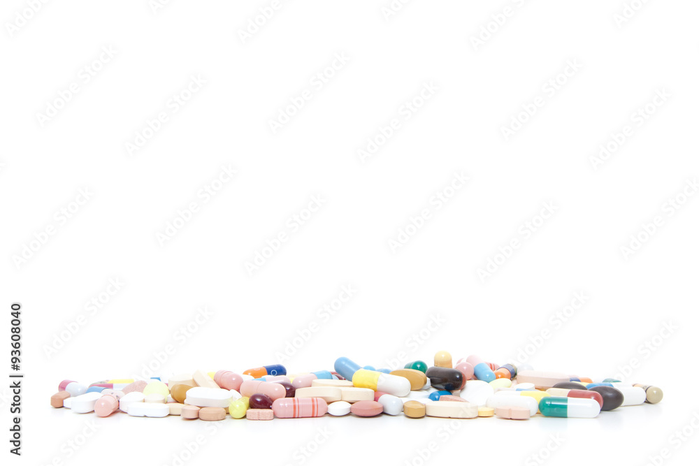Various pharmaceuticals. All on white background Various pharmaceuticals. All on white background