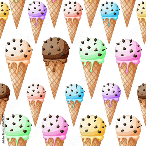  Ice cream in wafer cone pattern
