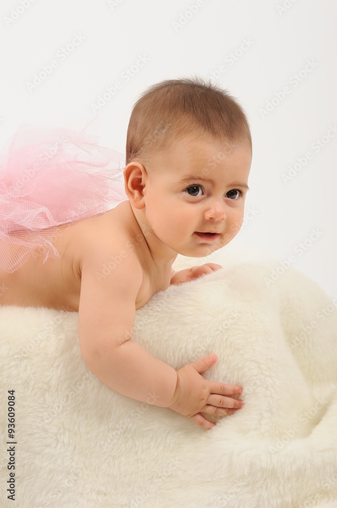 Cute and happy newborn baby playing, smiling, laughing with great pose Cute and happy newborn baby playing, smiling, laughing with great pose