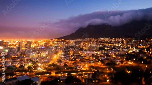 Sunset timelapse of Cape Town and the Table Mountain