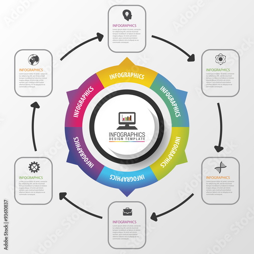 Abstract circle infographic design template. Vector illustration