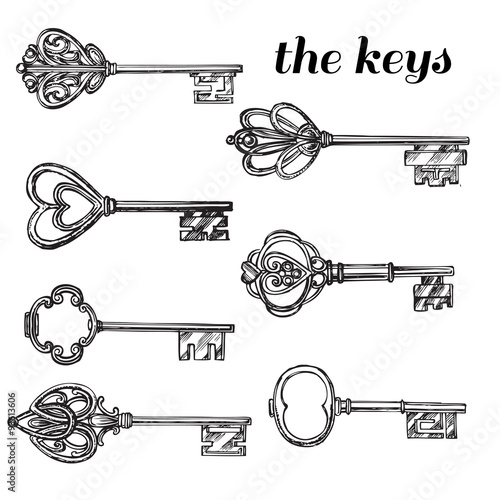 hand drawn set the keys
