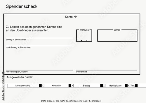 Spendenscheckformular weiß
