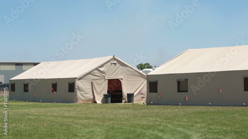Fire fighter dining tents during forest fire P HD 0661 photo