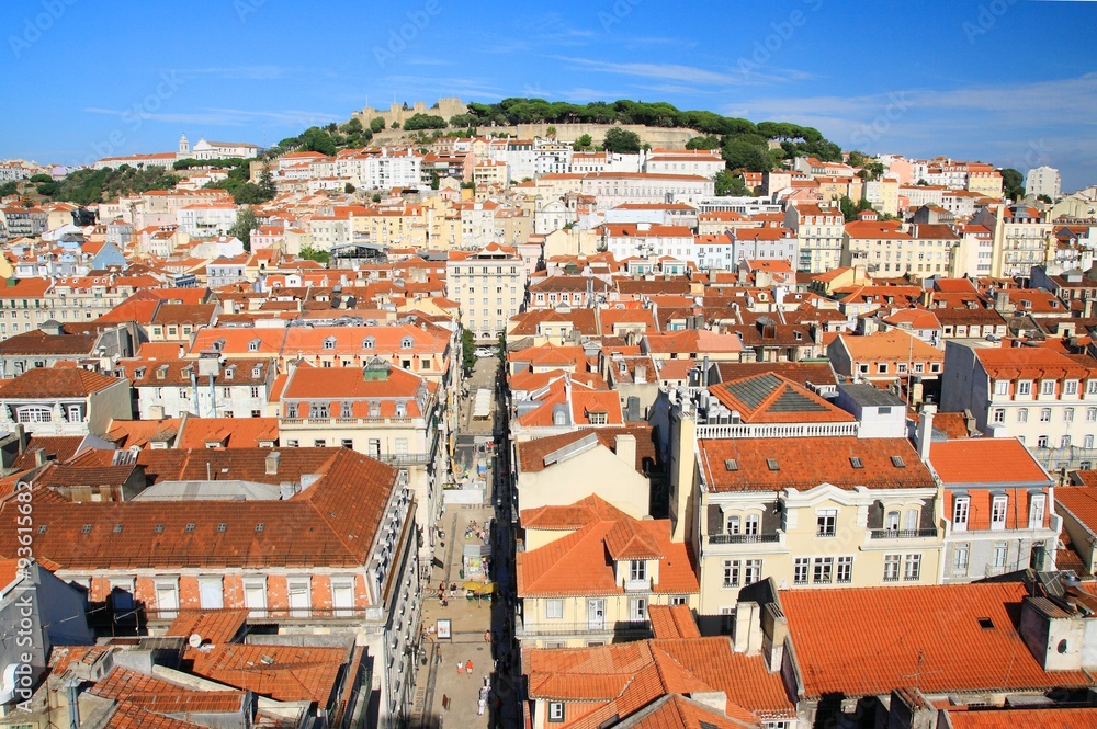 View to Lisbon streets