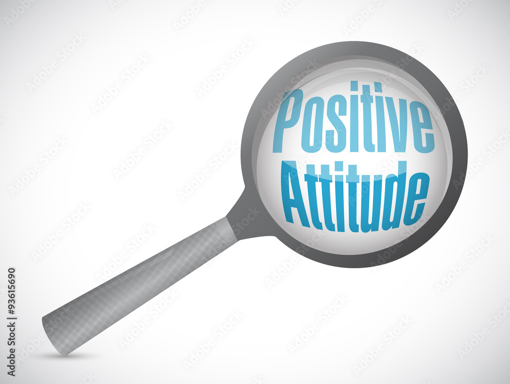 Positive attitude magnify review sign concept Positive attitude magnify review sign concept