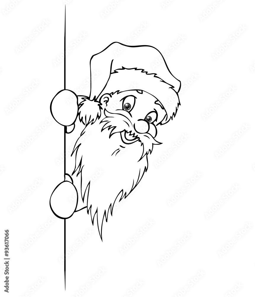 Weihnachtsmann Ausmalbild – Stock Vektorgrafik   Adobe Stock