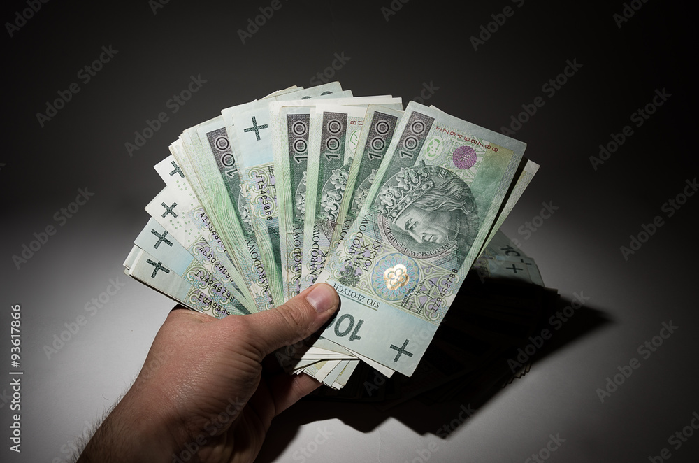 polskie pieniądze 100 pln - obrazy, fototapety, plakaty 