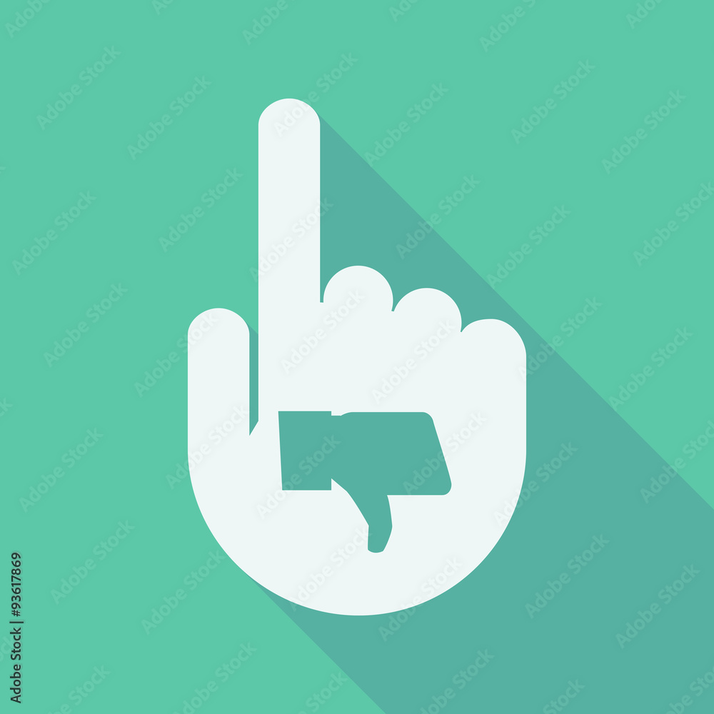 Long shadow pointing finger hand with a thumb down hand Long shadow pointing finger hand with a thumb down hand