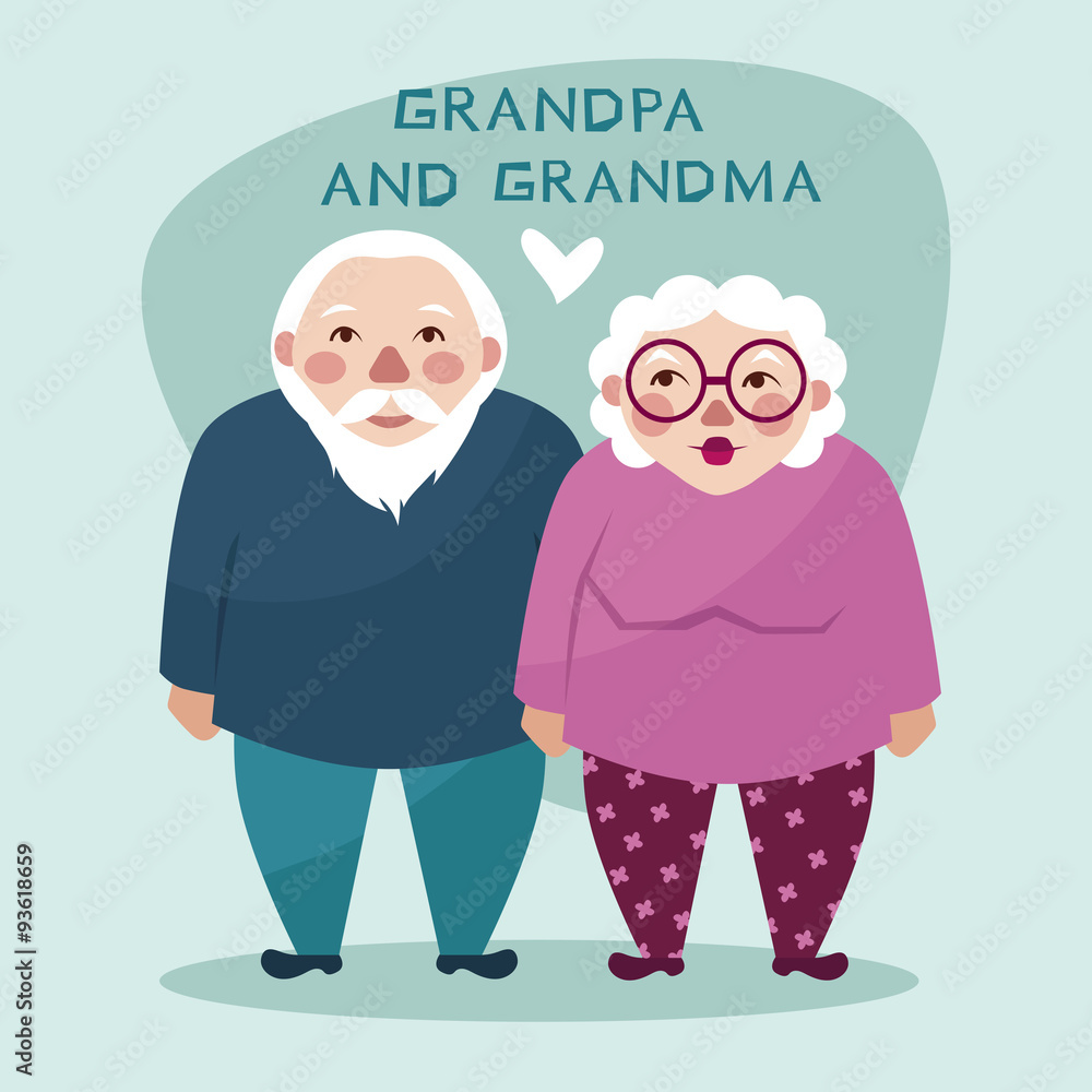 grandpa and grandma. vector illustration grandpa and grandma. vector illustration