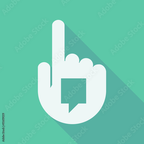 Long shadow pointing finger hand with a tooltip