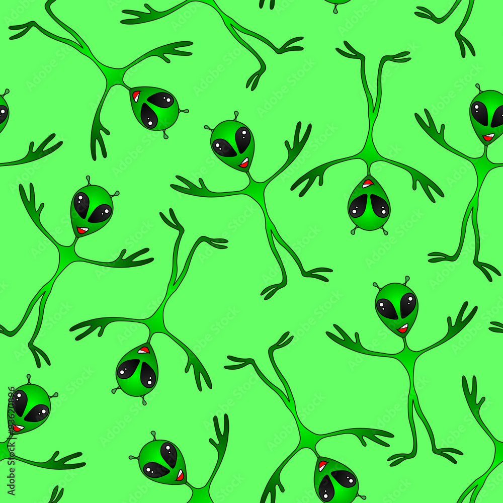 Obraz premium green funny aliens