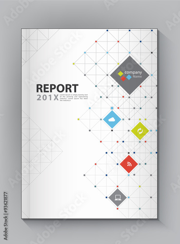 Modern Annual report Cover design vector dot technology