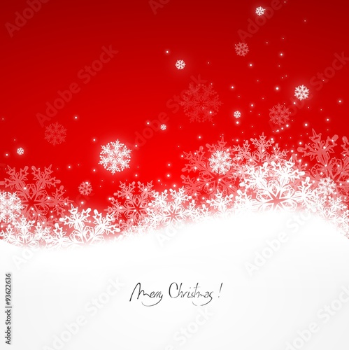 Merry Christmas and Happy New Year ! Red version with snowflakes