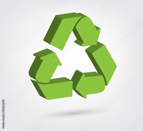Vector illustration of 3d recycling symbol