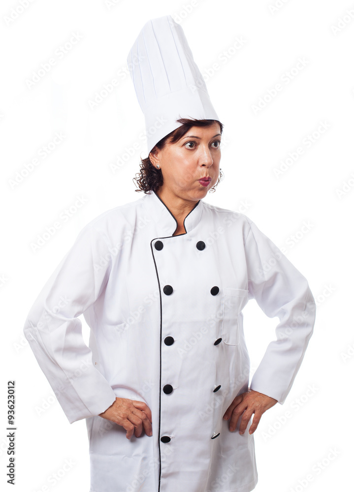 portrait of a mature woman with angry gesture on a white background portrait of a mature woman with angry gesture on a white background