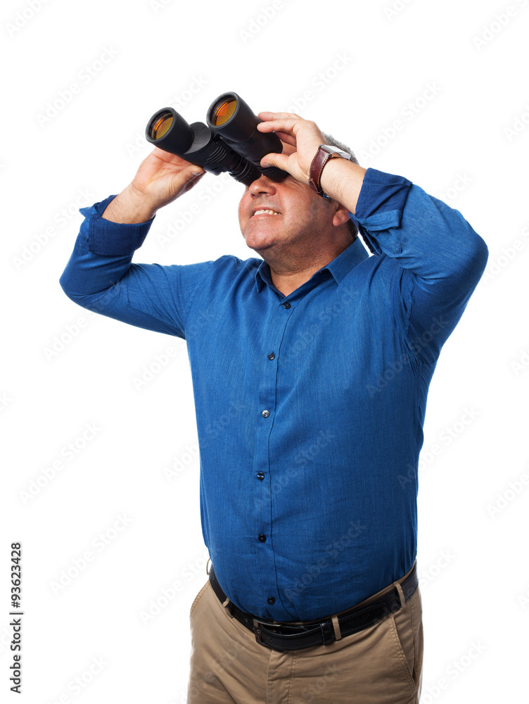 man using binoculars man using binoculars