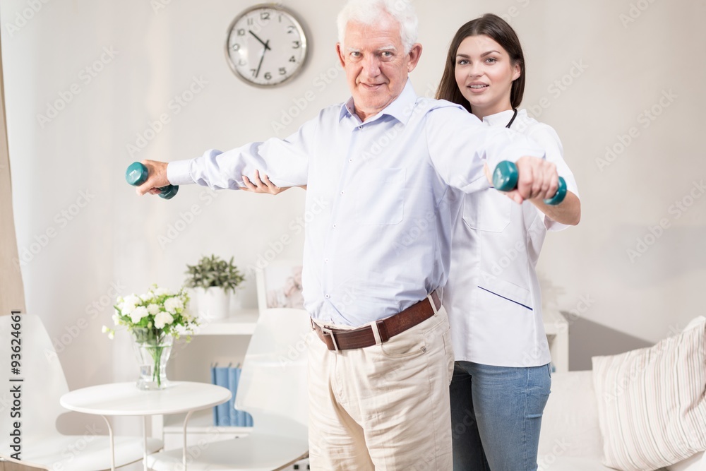 Physiotherapist is taking care Physiotherapist is taking care