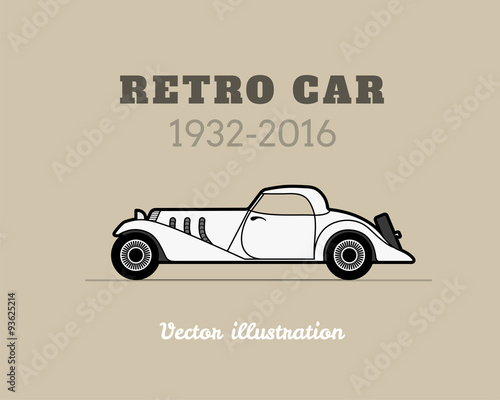 Retro cabriolet sport car, vintage collection