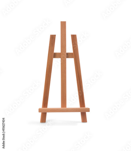 Wooden painter easel isolated on white