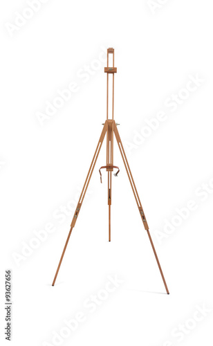 Wooden painter tripod easel isolated on whit